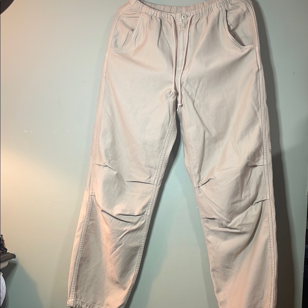 TNA Surplus Division Cargo Pants Khaki Tan‎ Drawstring Waist Wide Leg Size M - Picture 3 of 9